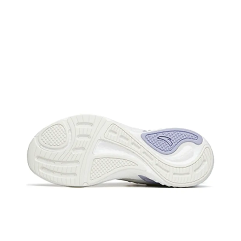Anta Martian Foam Running Collection Breathable Low Top Running Shoes Women's Ivory White Purple-4