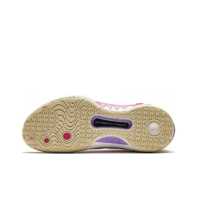 Anta Frenzy 5 V2 Cushioned Slip Resistant Low Top Basketball Shoes Men's Pink Purple-4