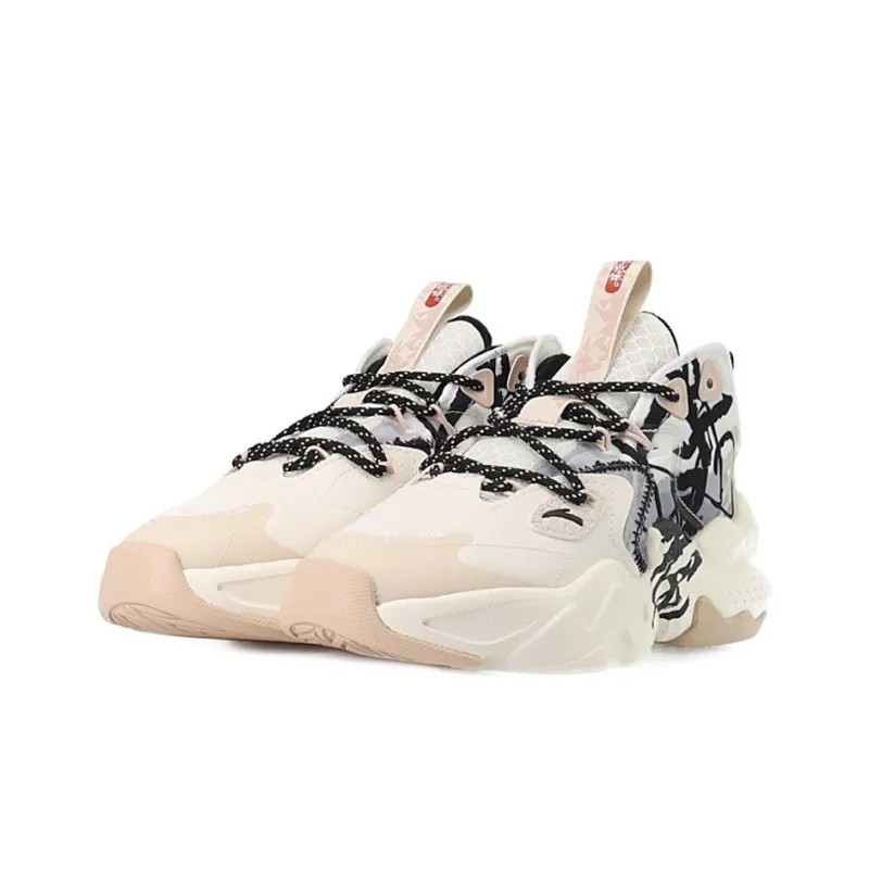 Anta Bastard Peak 2 Cushioned Anti Slip And Wear Resistant Warm Mid Top Sports Casual Shoes Women's White Gray-2