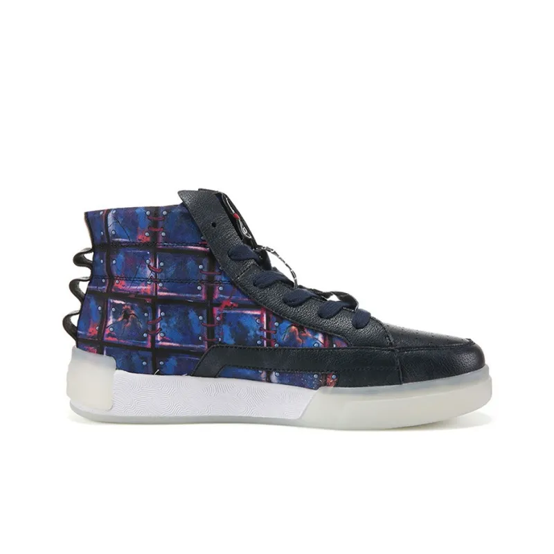 PEAK State Pole Vertical And Horizontal High Top Skateboard Shoes Men's Dark Blue-1
