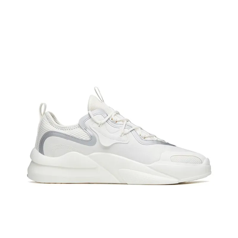 Anta AT91 Slip-Resistant Cushioning Wear-Resistant Low-Top Skateboard Shoes Men's White Silver-1