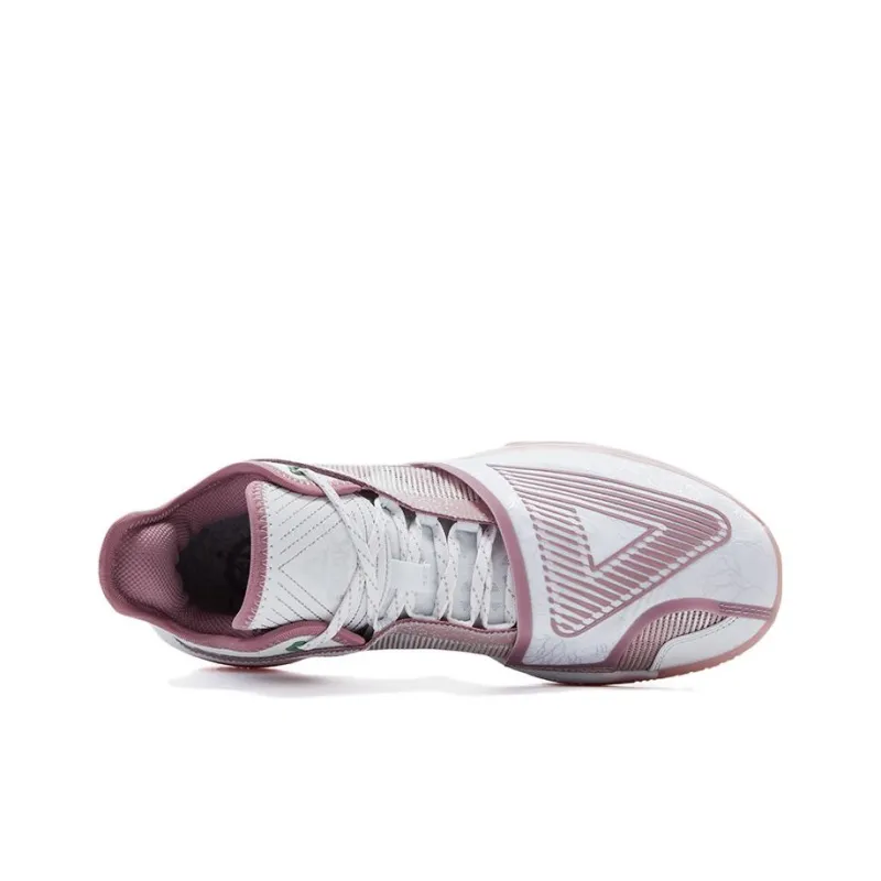 PEAK Cushioning Anti Slip And Wear Resistant Coverage Support Mid Top Basketball Shoes Men's Pink Purple-2