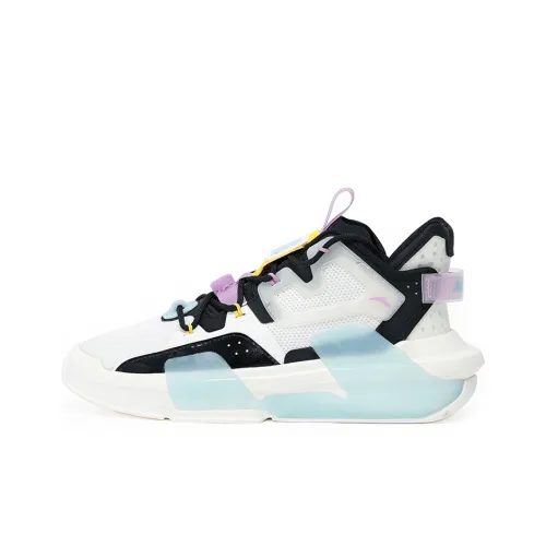 Anta Bastard 3 Wear Resistant Slip Resistant Low Top Skateboard Shoes Women's White Black Blue
