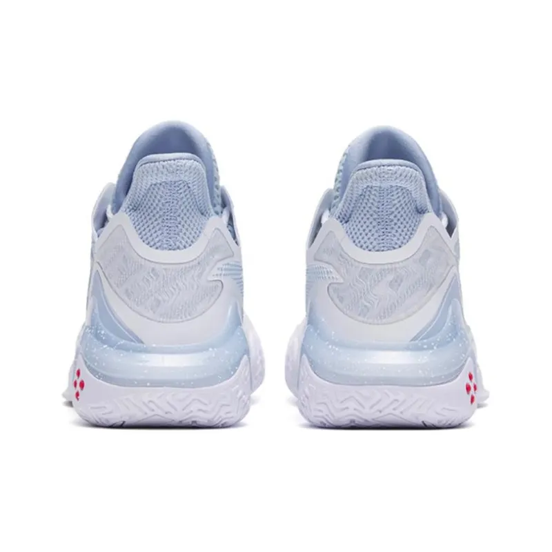 Anta Shock Wave 4 Cushioning Anti-Slip And Wear-Resistant Low-Top Basketball Shoes Blue White-3