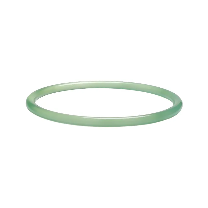 Artisan Lock Heart Jade Chalcedony Bangles Women's-2