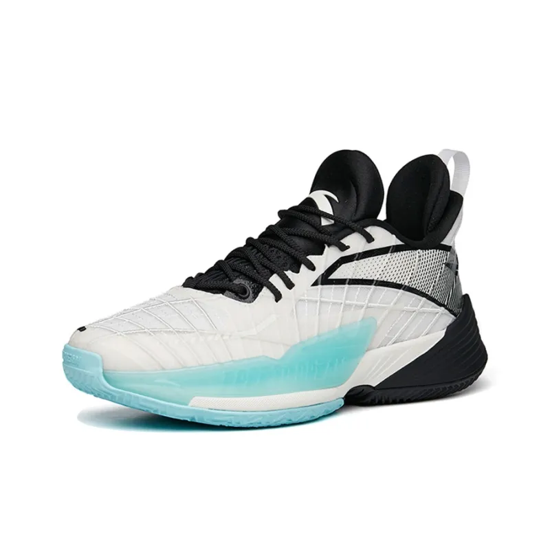 Anta Light Horseman 3 Cushioning Anti-Slip And Wear-Resistant Low-Top Basketball Shoes White Black Blue-1