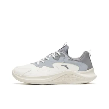 Anta Walk Cushioning Low Top Casual Running Shoes Men's White Gray