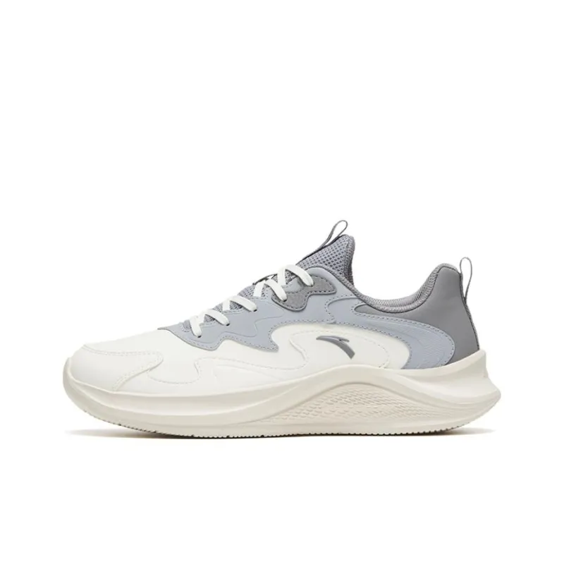 Anta Walk Cushioning Low Top Casual Running Shoes Men's White Gray-0