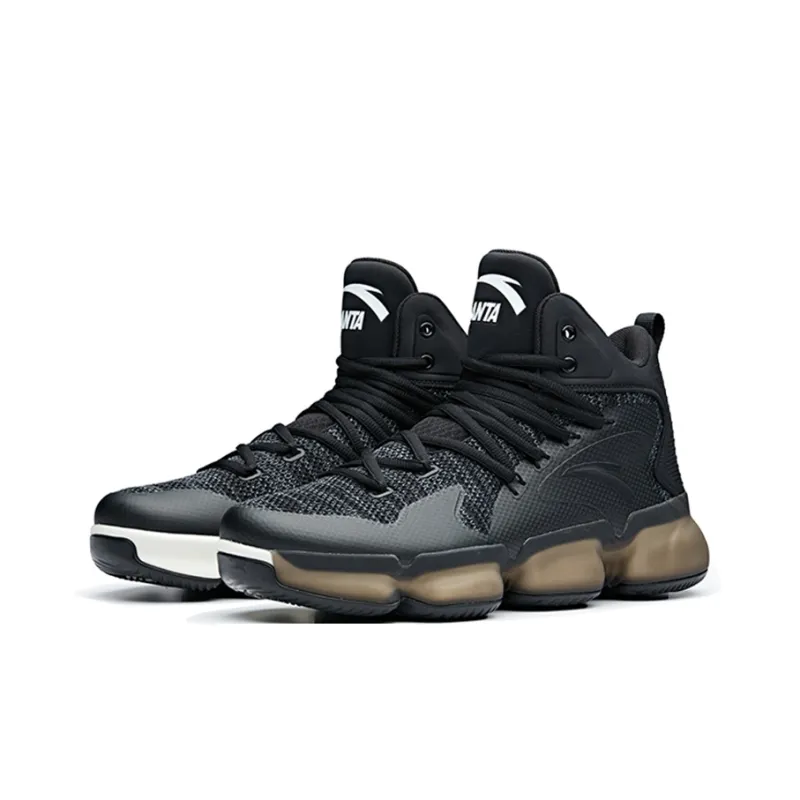 Anta SEEED Noble Air Cushioned Slip-Resistant High-Top Performance Basketball Shoes Men's Black-2