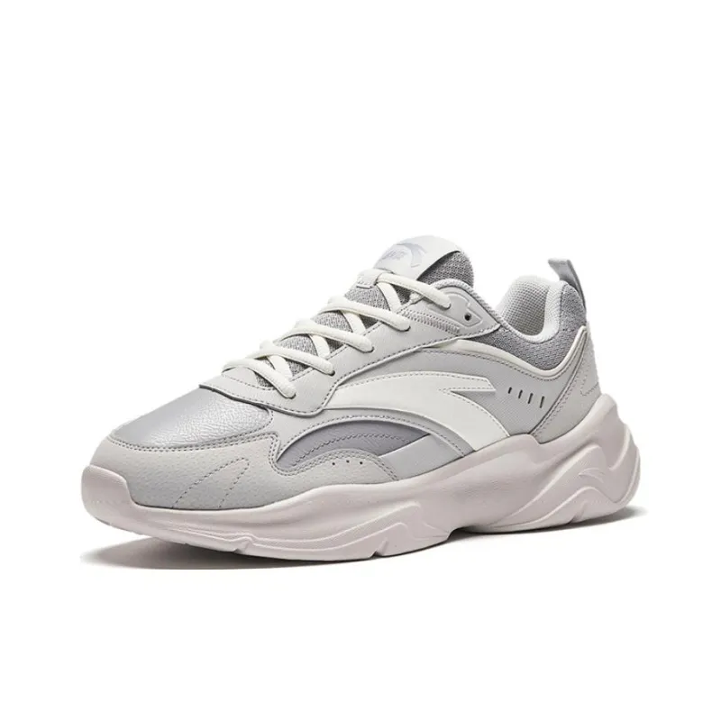 Anta Chaobai Gz Cushioning Anti Slip And Wear Resistant Low Top Casual Shoes Men's Beige Gray-1
