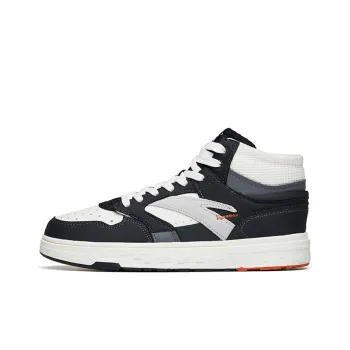 Anta Street Naughty Anti Slip Wear Resistant Mid Top Skateboard Shoes Men's Black White Gray