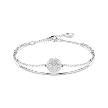 Swarovski Rhodium Plated Faux Crystal Bangles Women's Silver