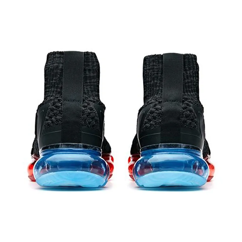 Anta SEEED Stream Glow Cushioned Slip Resistant High Top Casual Shoes Men's Black Red Blue-4