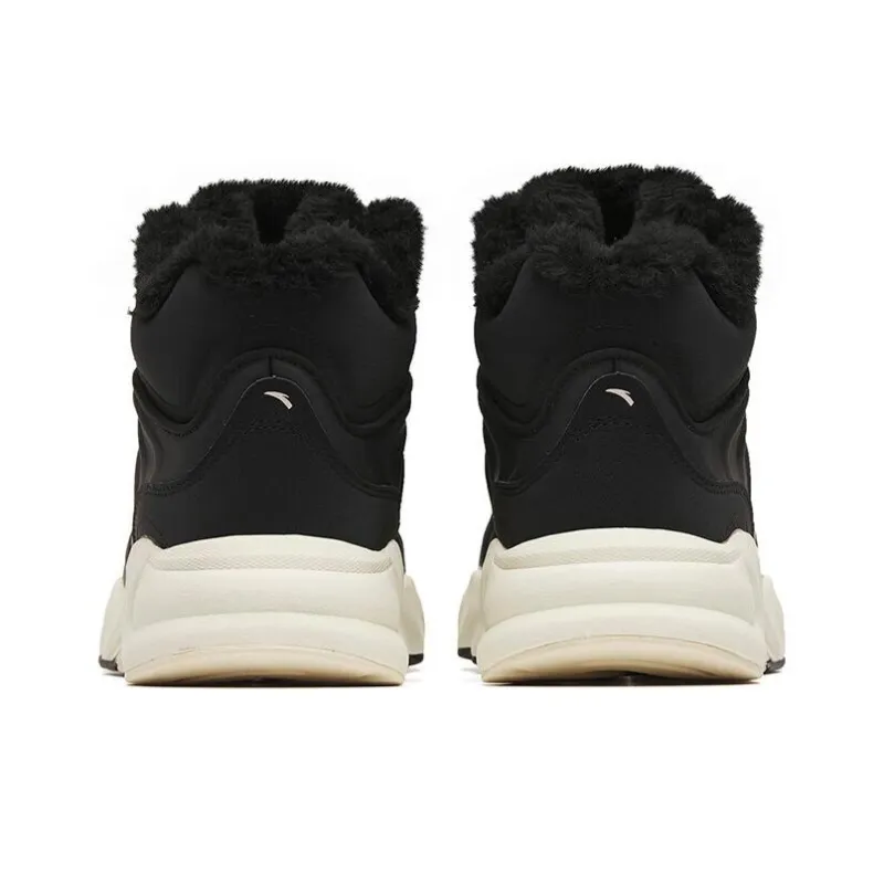 Anta Walker Anti Slip And Wear Resistant Warm High Top Sports Casual Shoes Women's Black-3