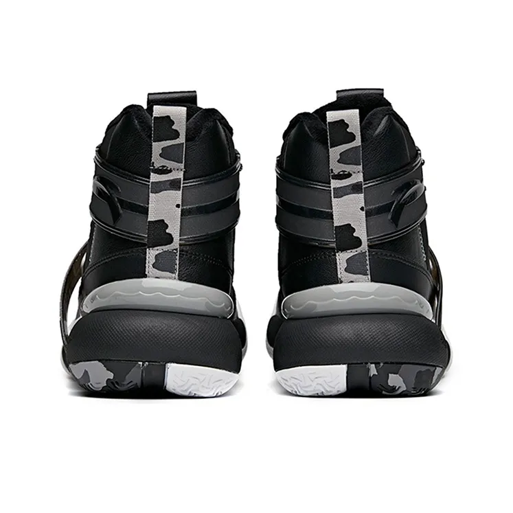 Anta Crazy 4 Wear-Resistant Slip-Resistant High-Top Basketball Shoes Men's Black White Fleece-Lined-3