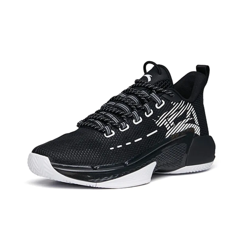 Anta Attack 3 Anti Slip Wear Resistant High Top Basketball Shoes Men's Black-2