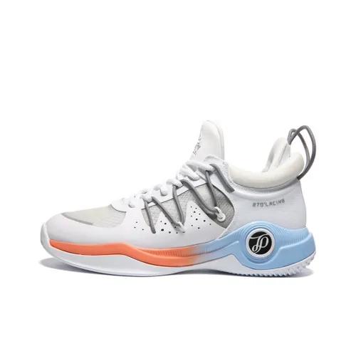 PEAK Tony Parker 1 Basketball Shoes Men Mid-Top White/Orange/Blue