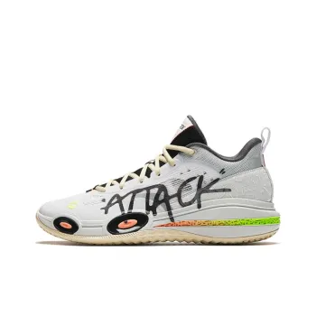 Anta Raid 1 Low Top Basketball Shoes Men's White Gray Green
