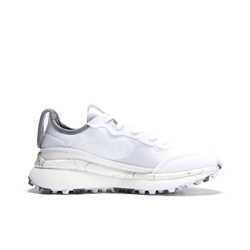 PEAK BOOM 70s Wear Resistant Slip Resistant Low Top Running Shoes Women's White Gray-1