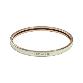 HERMES Rose Gold Plated Bangles Women's Green