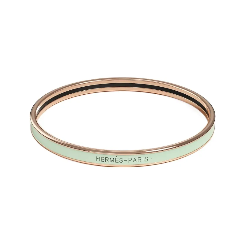 HERMES Rose Gold Plated Bangles Women's Green-0