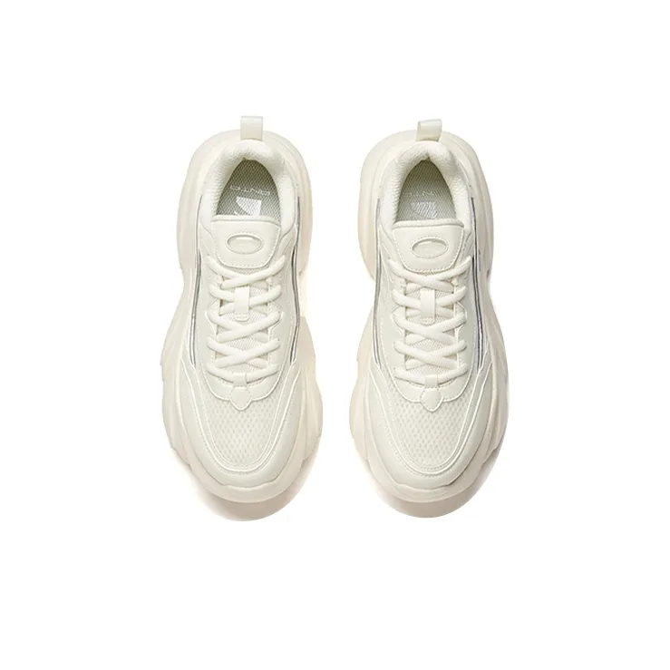Anta Life Collection Cushioning, Slip Resistant, Abrasion Resistant, Breathable Low Top Chunky Sneakers Women's White-3