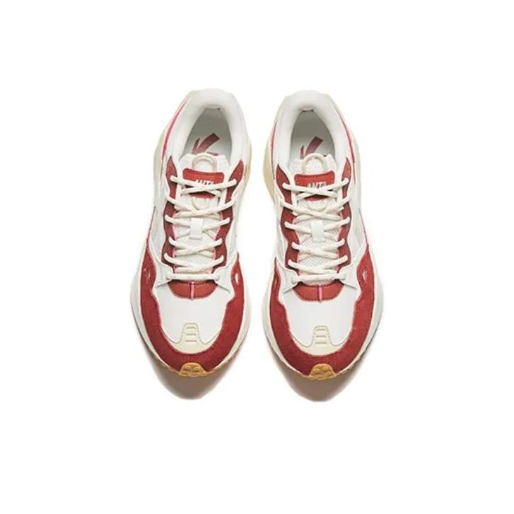 Anta HERITAGE Cushioning Wear Resistant Low Top Casual Shoes Women's White/Red-2