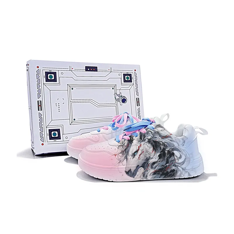 Cold Cicadas Yesterday Low Top Skateboard Shoes Unisex White Pink Blue-6