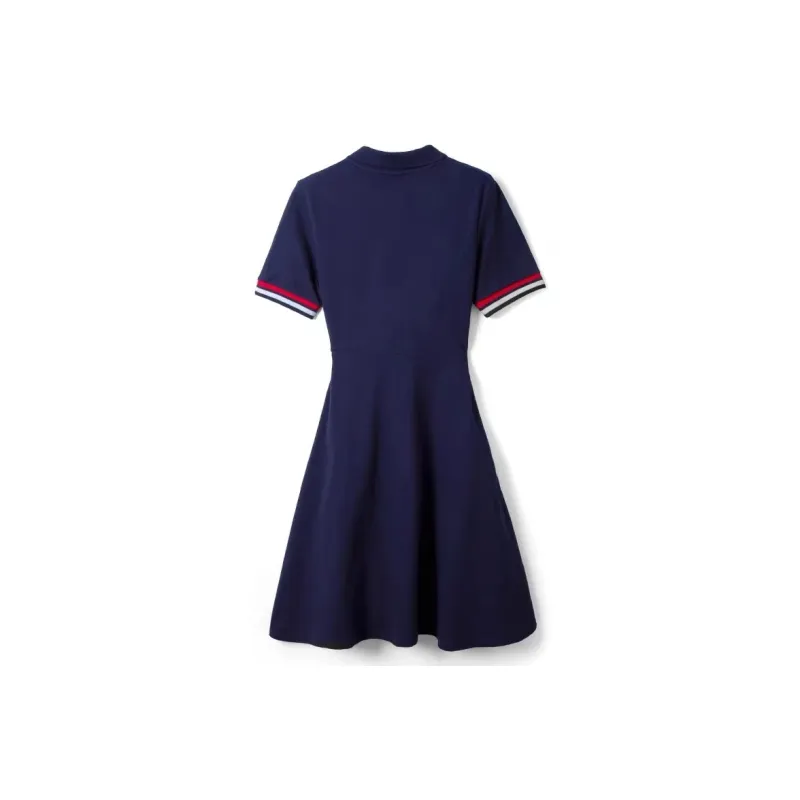 LESS BEARS Short Sleeved Dress Women's Blue-1