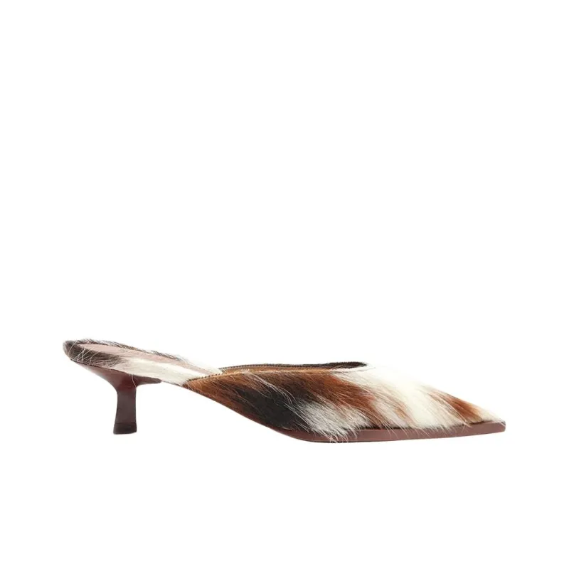 Schutz Closed Toe Slippers 5.3cm Women's White Brown-1