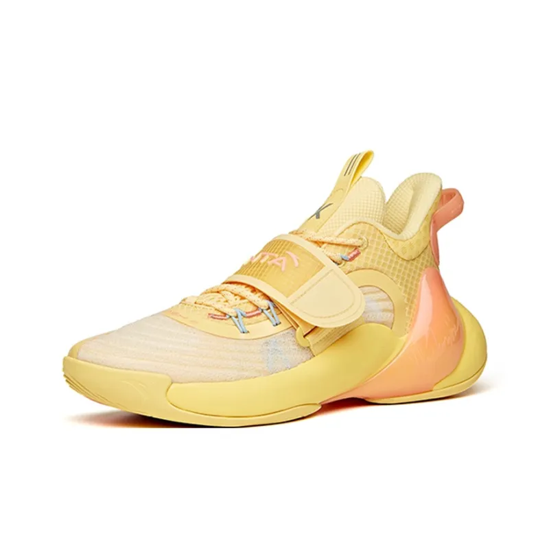 Anta Water Flower 3 Durable Breathable Low Top Basketball Shoes Light Yellow-2