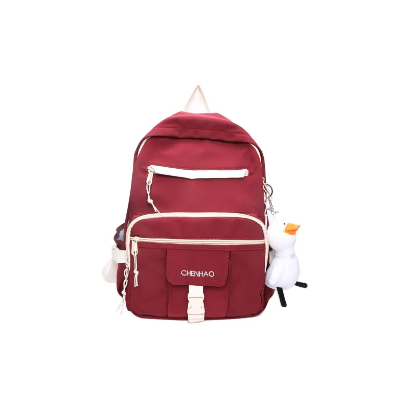 Cwatcun Nylon Backpack Unisex White/Red/Black/Blue-5