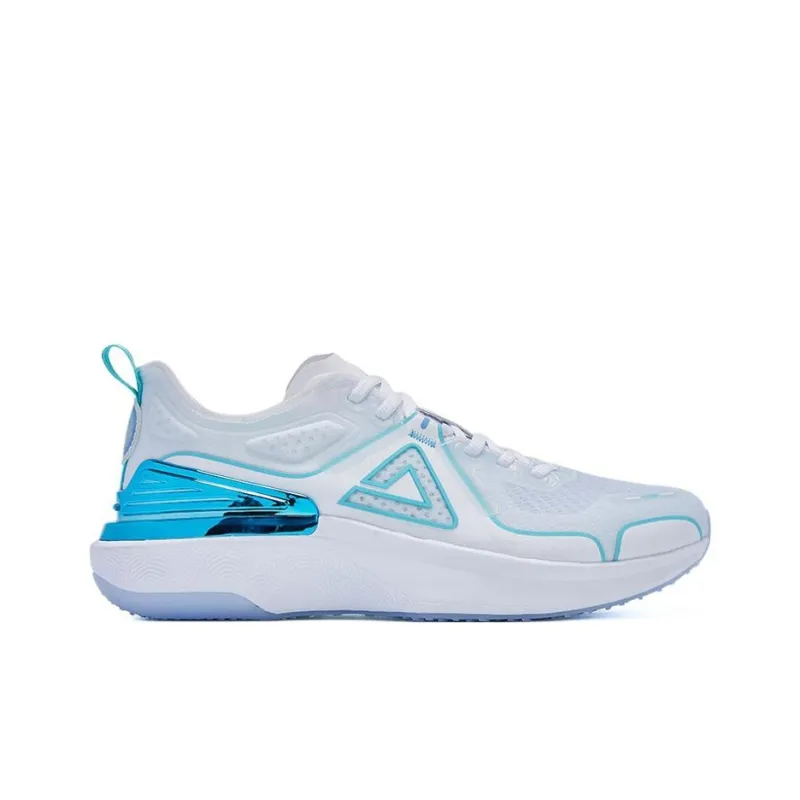 PEAK Taichi 4.0 Pro Cushioned Anti Slip Wear Resistant Breathable Lightweight Low Top Running Shoes Men's White Blue-1
