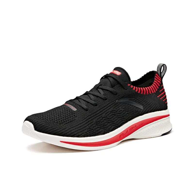 Anta Hydrogen Run I Cushioned Slip-Resistant Low-Top Running Shoes Men's Black Red-1