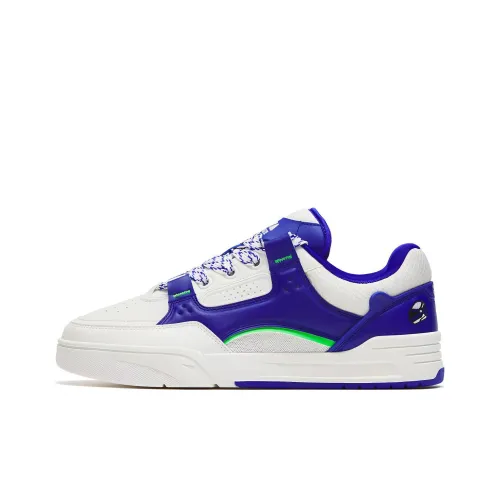 Anta Qie Jie Warm Cushioning And Wear Resistant Low Top Skateboard Shoes Men's White Blue