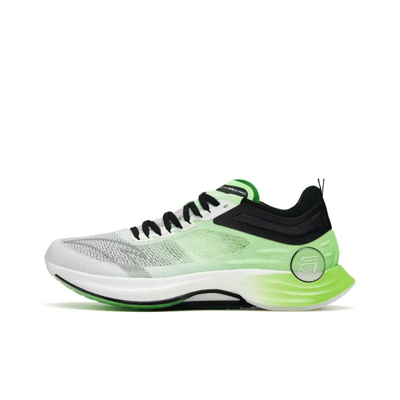 Anta Running Collection MaX Pro Cushioned Slip Resistant Low Top Running Shoes Men's White Green Black-0