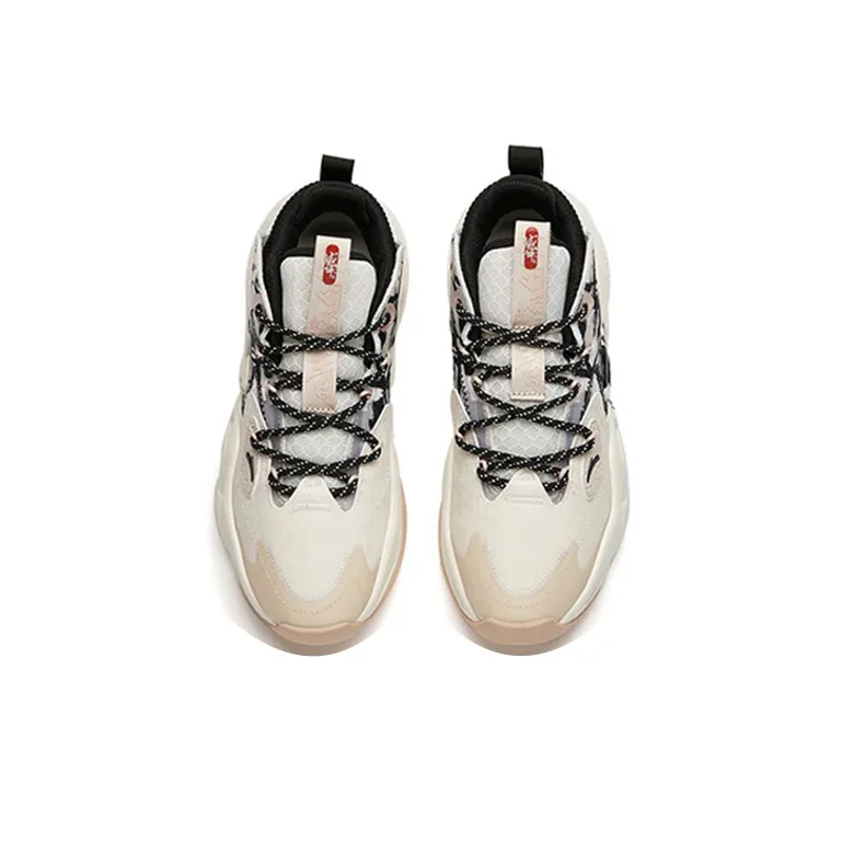 Anta Bastard Peak 2 Anti-Slip And Wear-Resistant Lightweight Low-Top Chunky Sneakers Women's White Black Gray-3