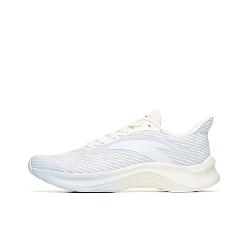 Anta Edge Cushioning Wear-Resistant Low-Top Running Shoes Men's White Blue-0