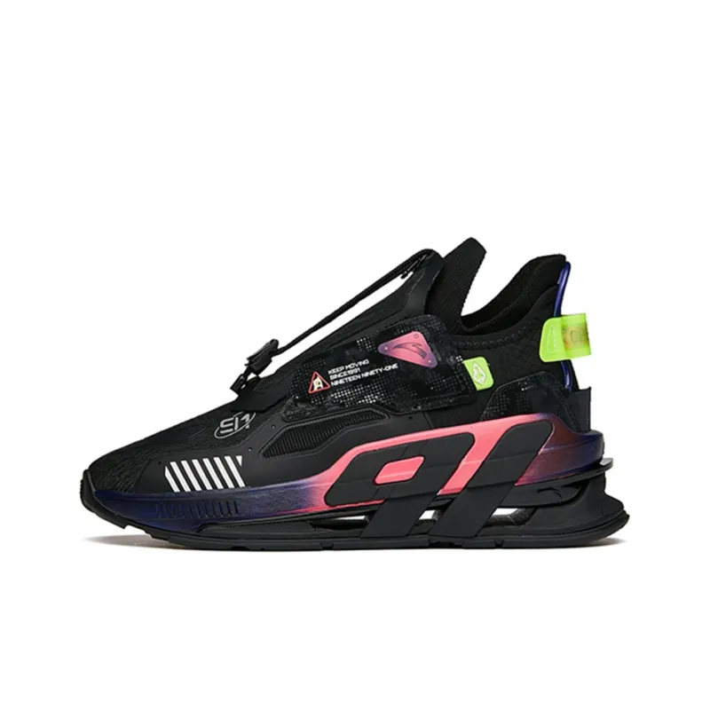 Anta AT91 Catapult Force Technology Slip Resistant Cushioning Wear Resistant Low Top Running Shoes Black Pink-0