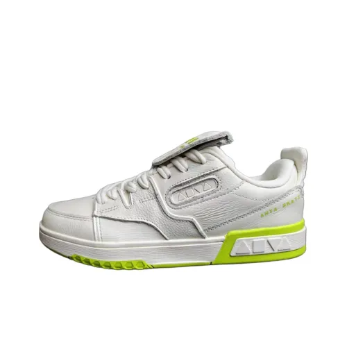 ANTA AOYU Skateboard Shoes Unisex Low-Top White/Yellow