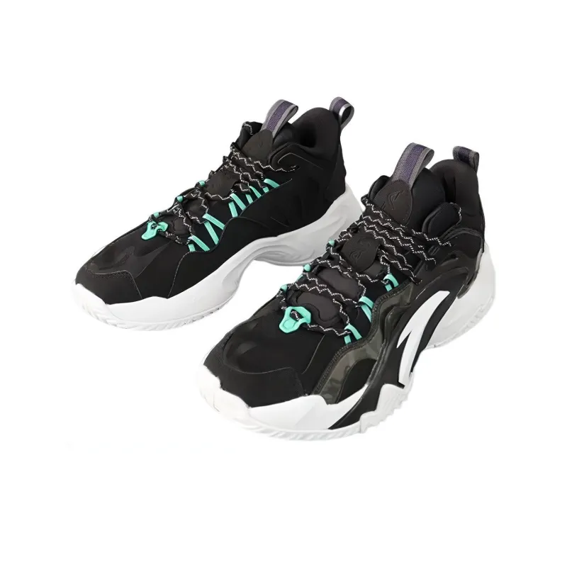 Anta Airspace 3 UFO Slip Resistant, Abrasion Resistant, Breathable Mid Top Basketball Shoes Men's Black White-2
