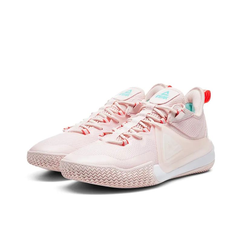 PEAK Blade Abrasion Resistant Cushioning With Rebound Low Top Performance Basketball Shoes Men's Lemon Pink-2