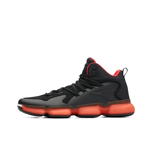 Anta SEEED Noble Air Wear Resistant Slip Resistant High Top Performance Basketball Shoes Men's Black Red