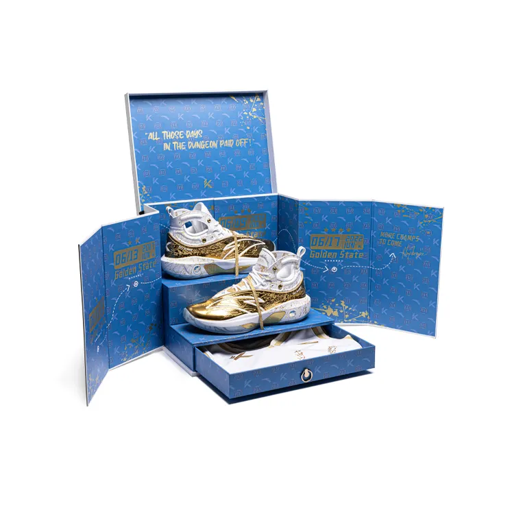 Anta KT8 Gold Blooded Cushioning Anti-Slip And Wear-Resistant High-Top Performance Basketball Shoes White Gold-2