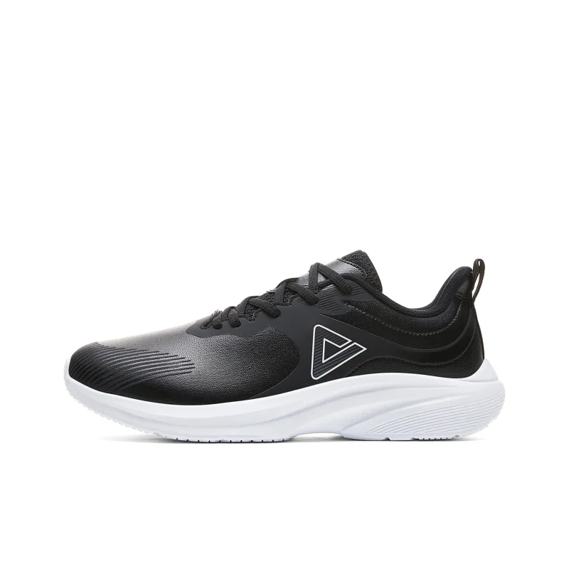 PEAK Qingyi Abrasion Resistant Rebound Running Shoes Men's Black White-0