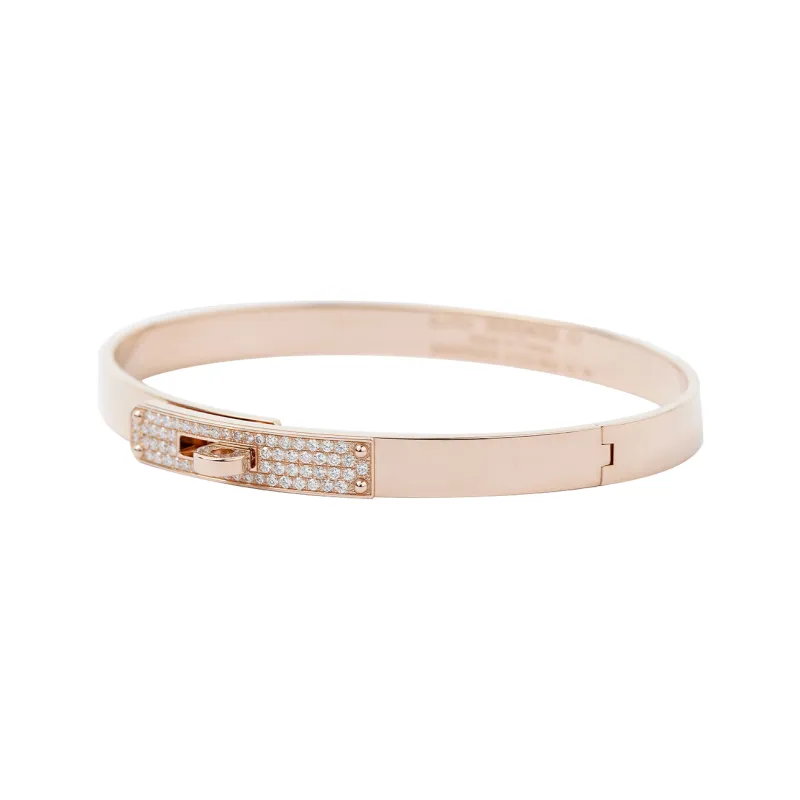 HERMES Kelly Rose Gold With Diamonds Bangles Women's-2