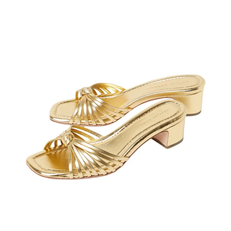 Loeffler Randall Slide Slippers 4.5cm Women's Gold-4