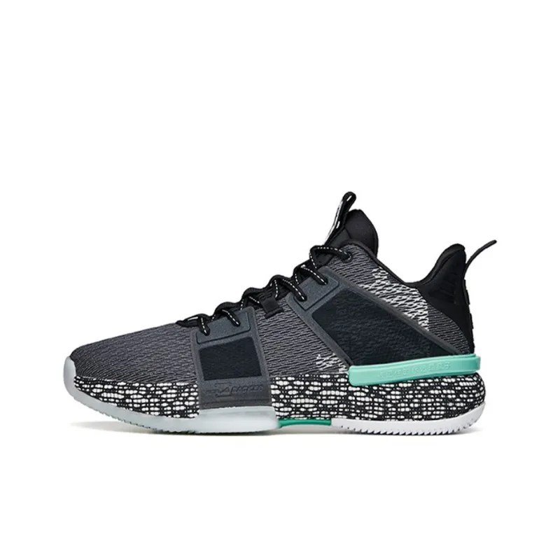 Anta Impact 1 KT Wear Resistant Slip Resistant Low Top Performance Basketball Shoes Men's Black Gray-0