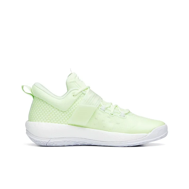 Anta Hengsao4 Cushioning Anti-Slip And Wear-Resistant Rebound Low-Top Performance Basketball Shoes Men's White Green-1