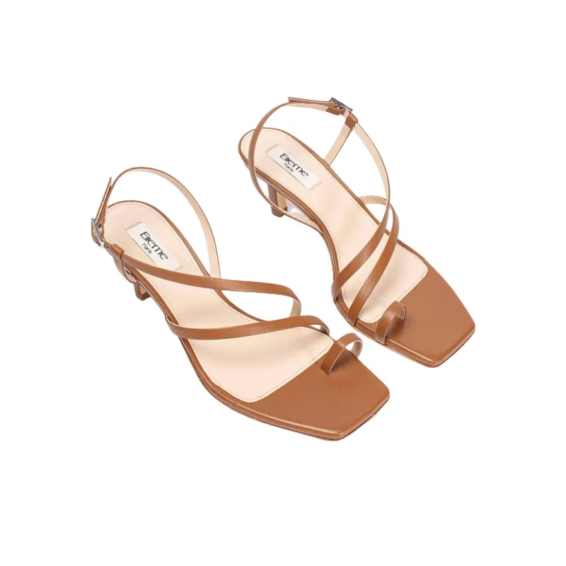 Elleme Twist One Strap Sandals 7cm Women's Tan-3